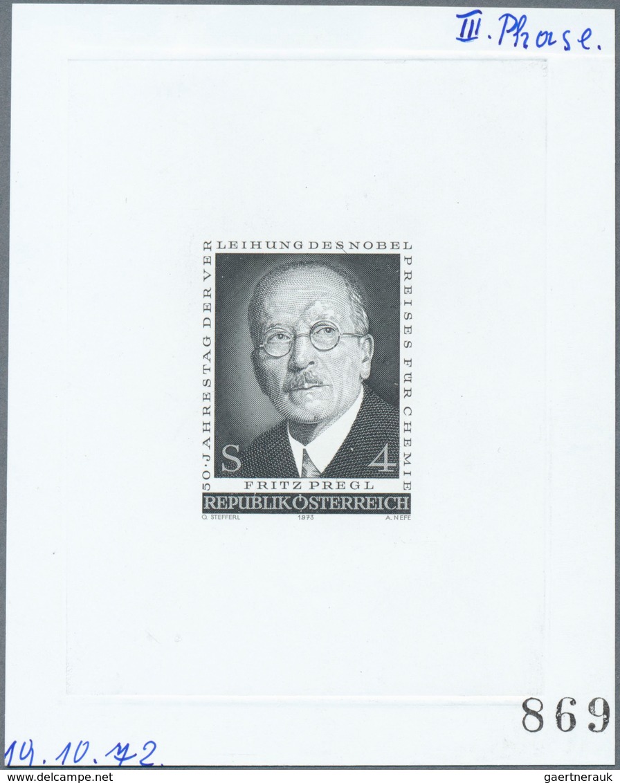 15475 Österreich: 1973. Probedruck In Schwarz Für Marke "50. Jahrestag Der Verleihung Des Nobelpreises Für - Neufs