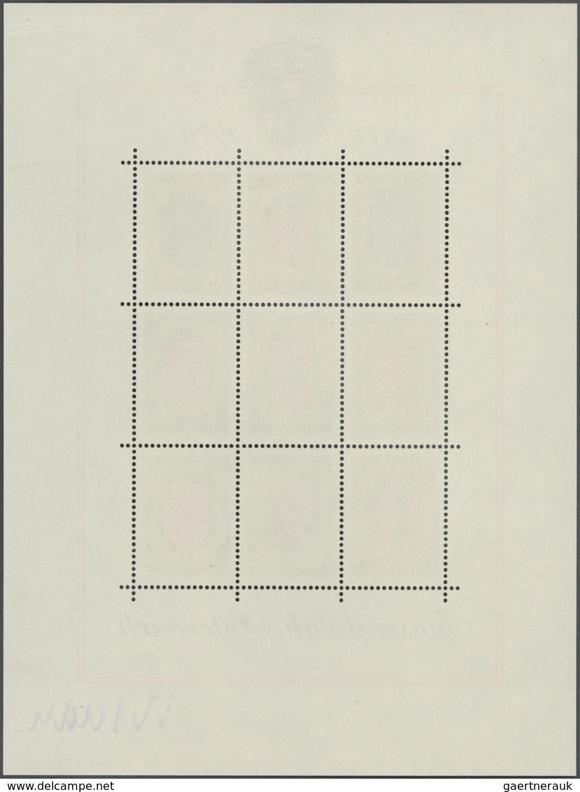 15479 Österreich: 1976. Set Von 9 PROBEDRUCKEN Für Die Marken Der Block-Ausgabe "1000 Jahre Österreich - W - Neufs
