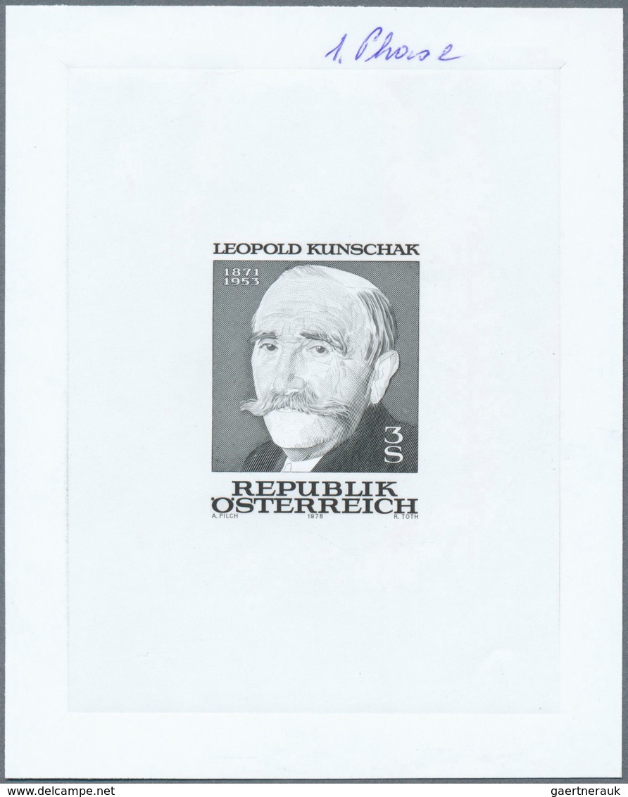 15481 Österreich: 1978. Probedruck In Schwarz Für Marke "25. Todestag Von Leopold Kunschak", Bezeichnet Vs - Ungebraucht