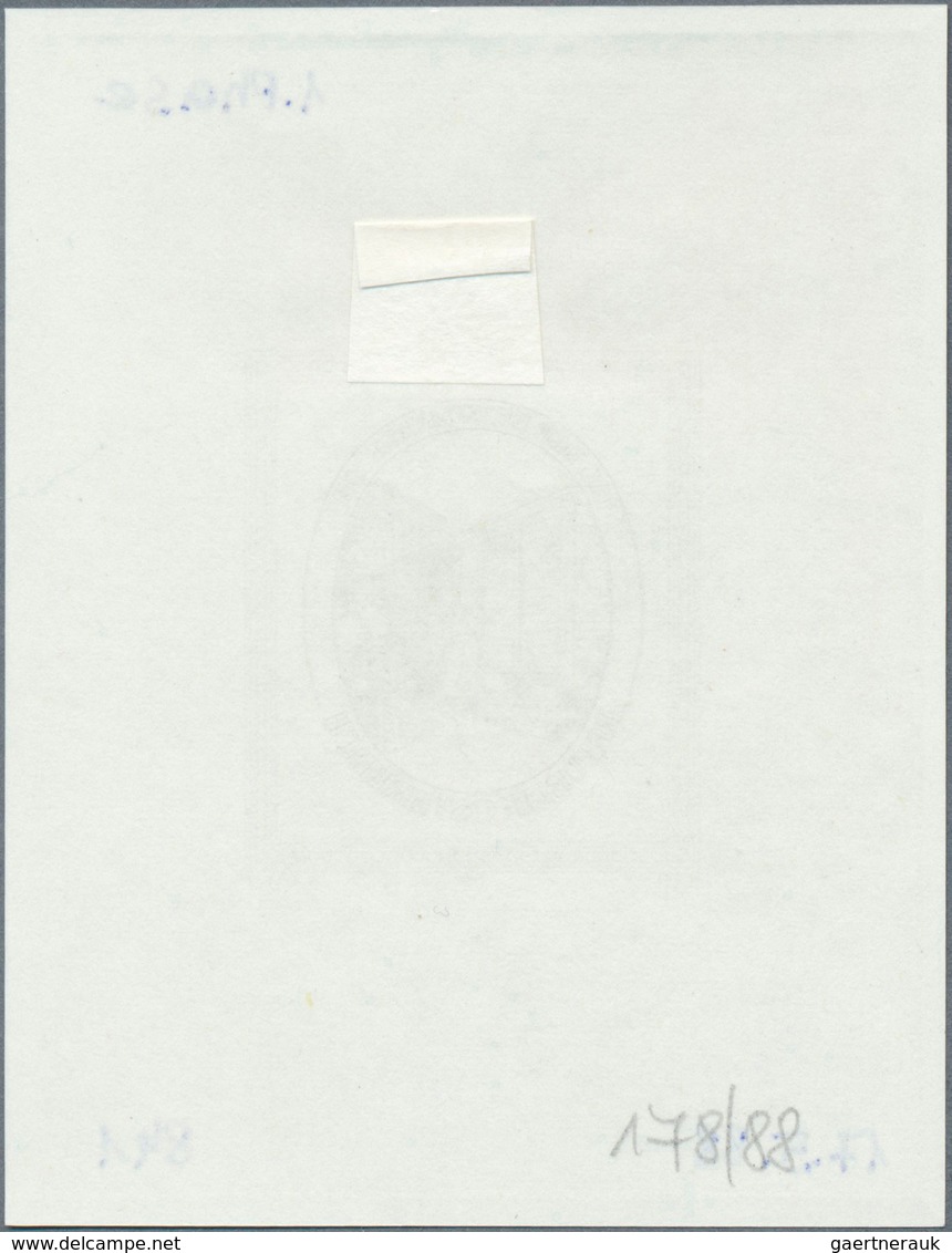 15500 Österreich: 1988. Probedruck In Schwarz Für Marke "Tag Der Briefmarke", Bezeichnet Vs. U.a. Mit "1. - Ungebraucht