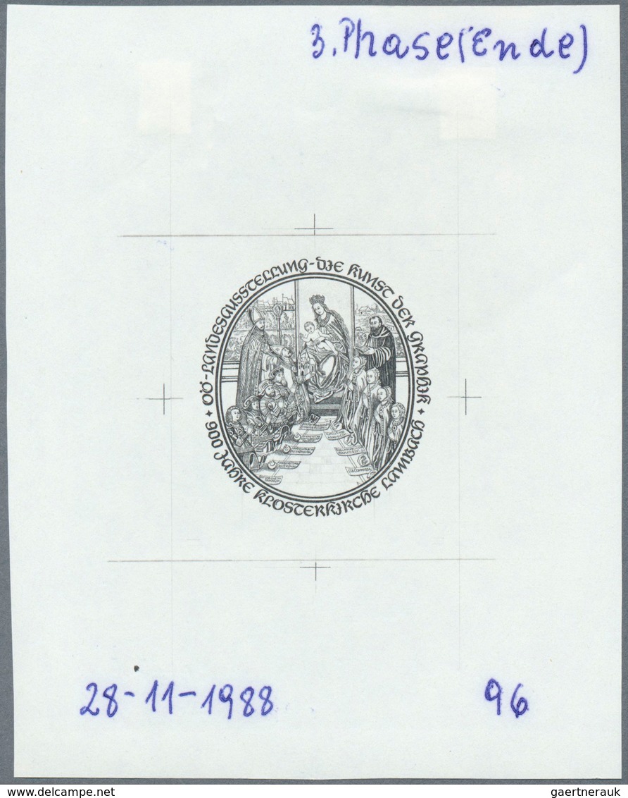 15505 Österreich: 1989. Probedruck In Schwarz Für Marke "Oberösterreichische Landesausstellung Die Kunst D - Ungebraucht