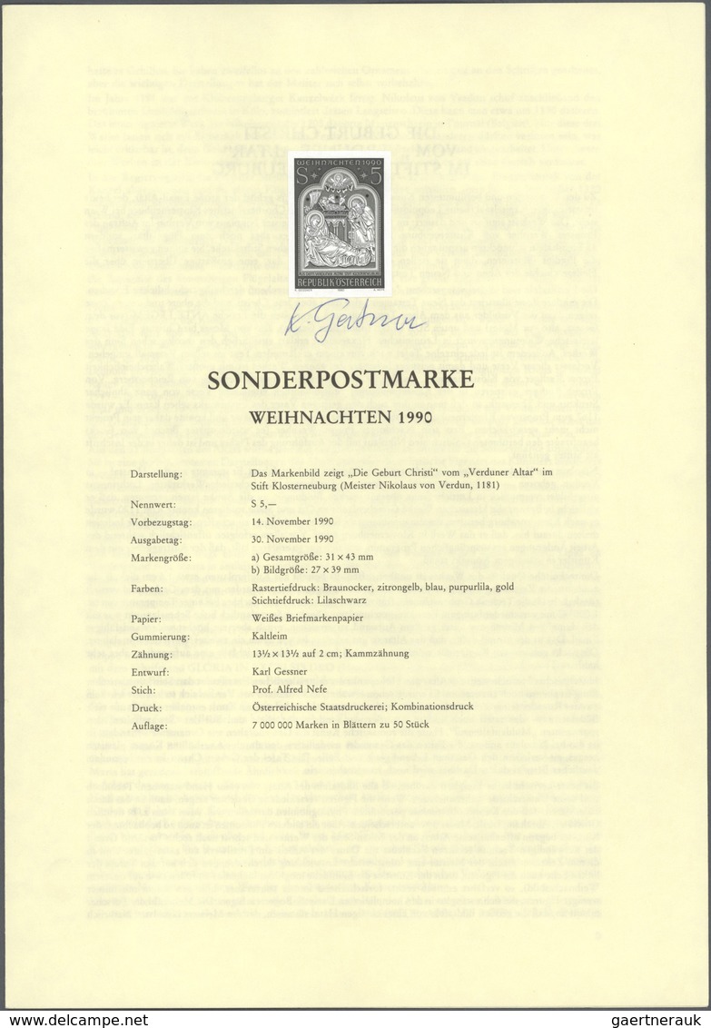 15511 Österreich: 1990. Lot Von 1 Bleistiftzeichnung (Sketch) Auf Transparentpapier Für Die Marke "Weihnac - Ungebraucht