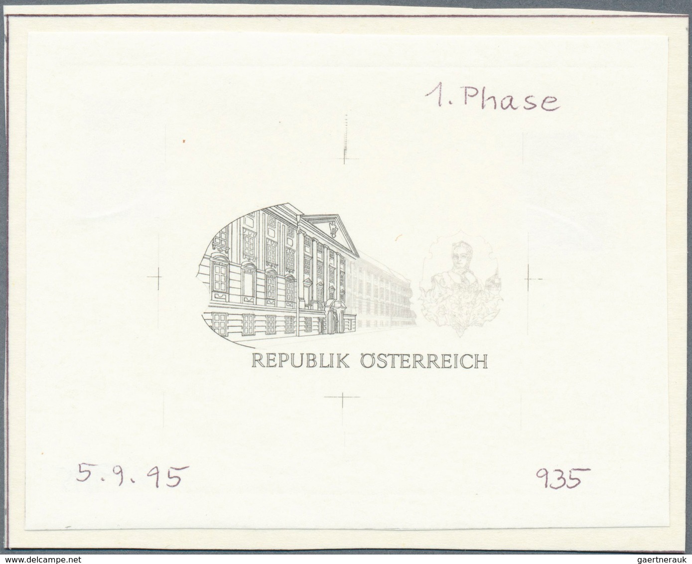 15517 Österreich: 1996. Probedruck In Schwarz Für Marke "250 Jahre Theresianische Akademie, Wien", Bezeich - Ungebraucht