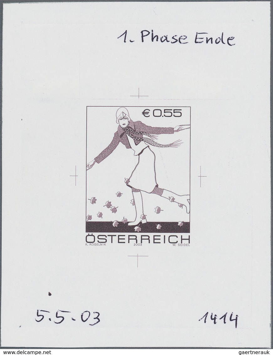 15522 Österreich: 2003. Probedruck In Schwarz Für Marke "Moderne Kunst In Österreich", Bezeichnet Vs. U.a. - Neufs