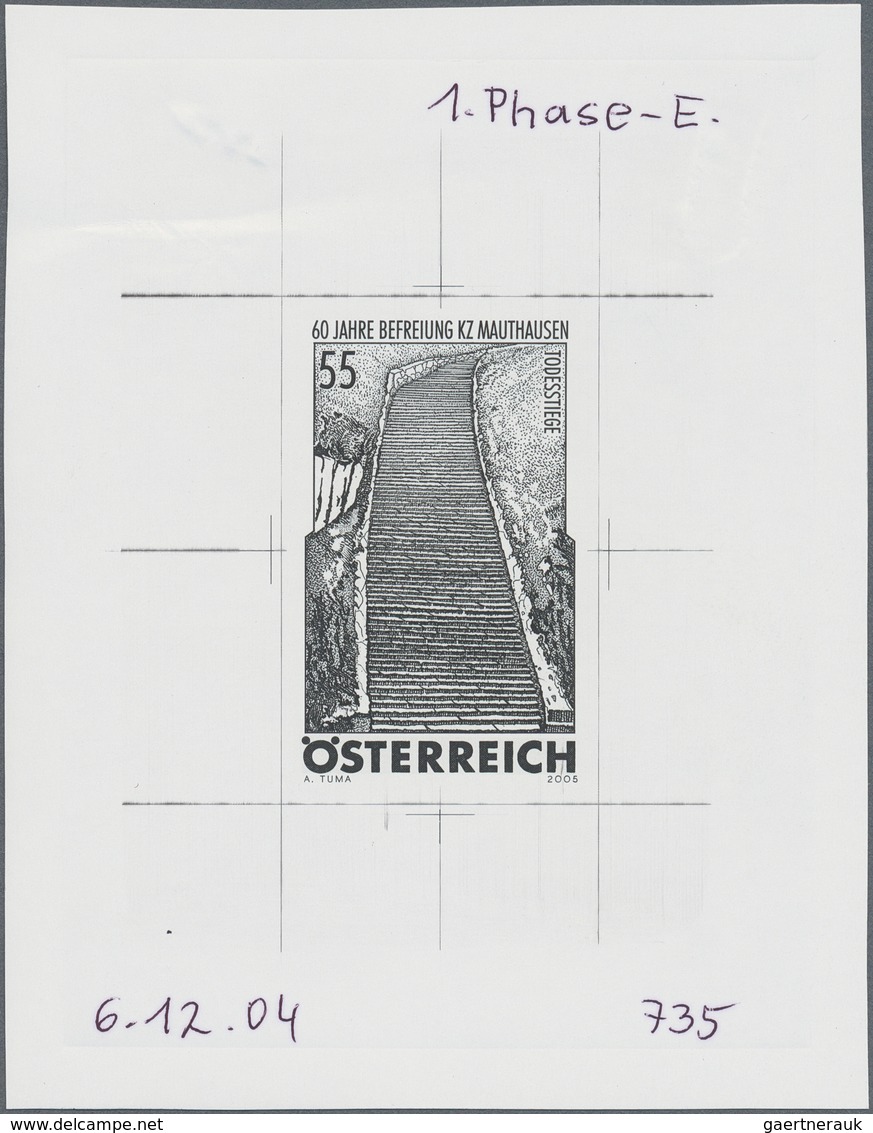 15535 Österreich: 2005. Probedruck In Schwarz Für Marke "60. Jahrestag Der Befreiung KZ Mauthausen", Bezei - Neufs