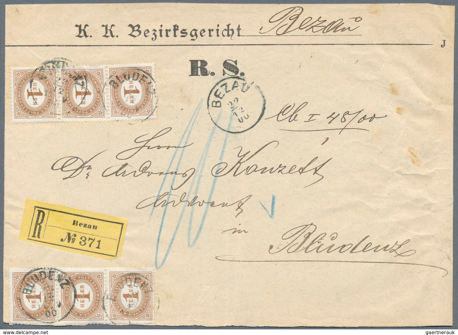 15550 Österreich - Portomarken: 1900/1916, 3 Behördenbriefe Von Neuhaus Nach Straz (Reco) Sowie Aus Hvar V - Portomarken