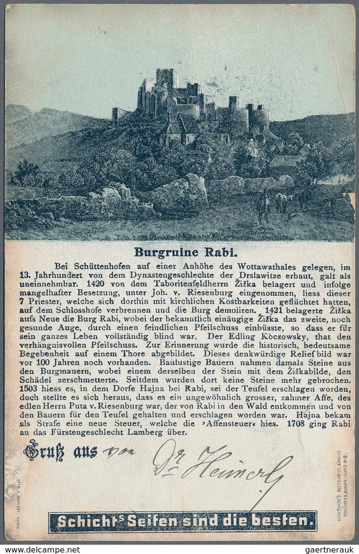 15576 Österreich - Portomarken: 1900, 1 H Halbierung (nicht Anerkannt) Und 2 H Franz Joseph Auf "Gruss Aus - Taxe