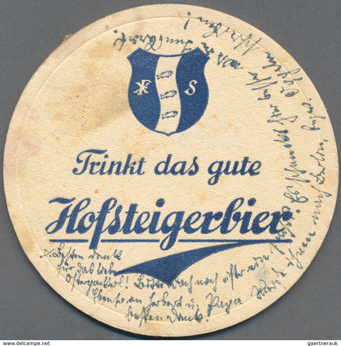 15587 Österreich - Portomarken: 1939, Mit 6 Pfg. Hindenburg Frankierter Bierdeckel, Aufgegeben Im Zug Inns - Taxe