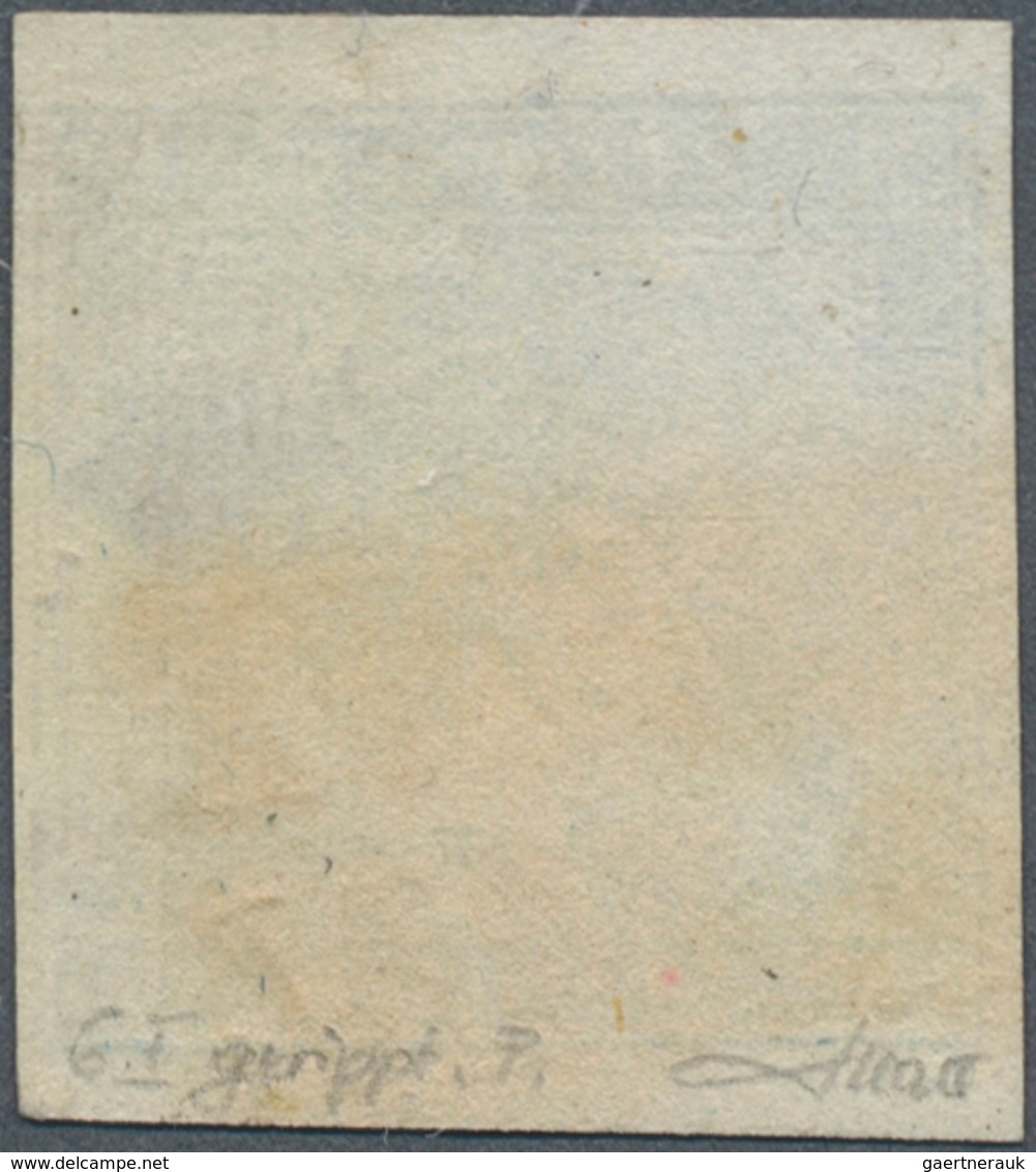 15594 Österreich - Zeitungsstempelmarken: 1851. Merkur Blau Auf Geripptem Papier, Mit Langstempel "TRIENT - Journaux