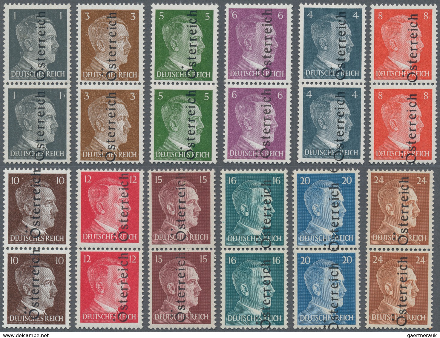 15596 Österreich - Lokalausgaben 1945 - Leibnitz: 1945, 1 Pfg. Bis 24 Pfg., 12 Werte "Normalsatz" In Type - Autres & Non Classés