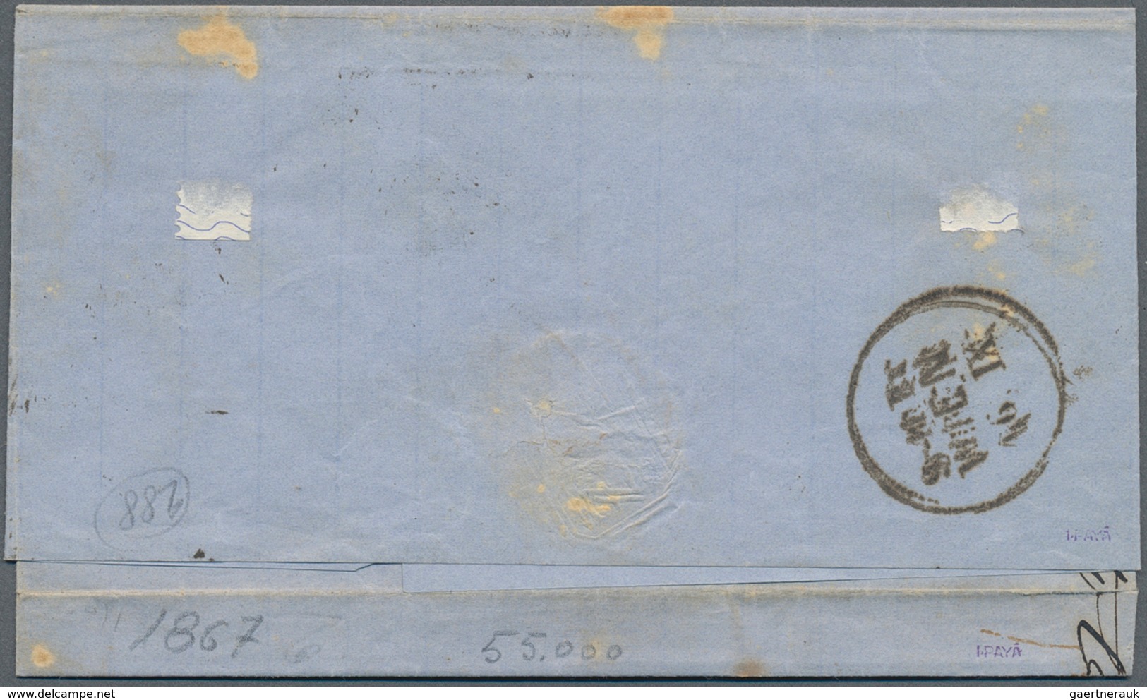 15624 Österreichische Post In Der Levante: 1863/1864, VORLÄUFER: Lombardei-Venetien Doppeladler In Soldi-W - Levant Autrichien