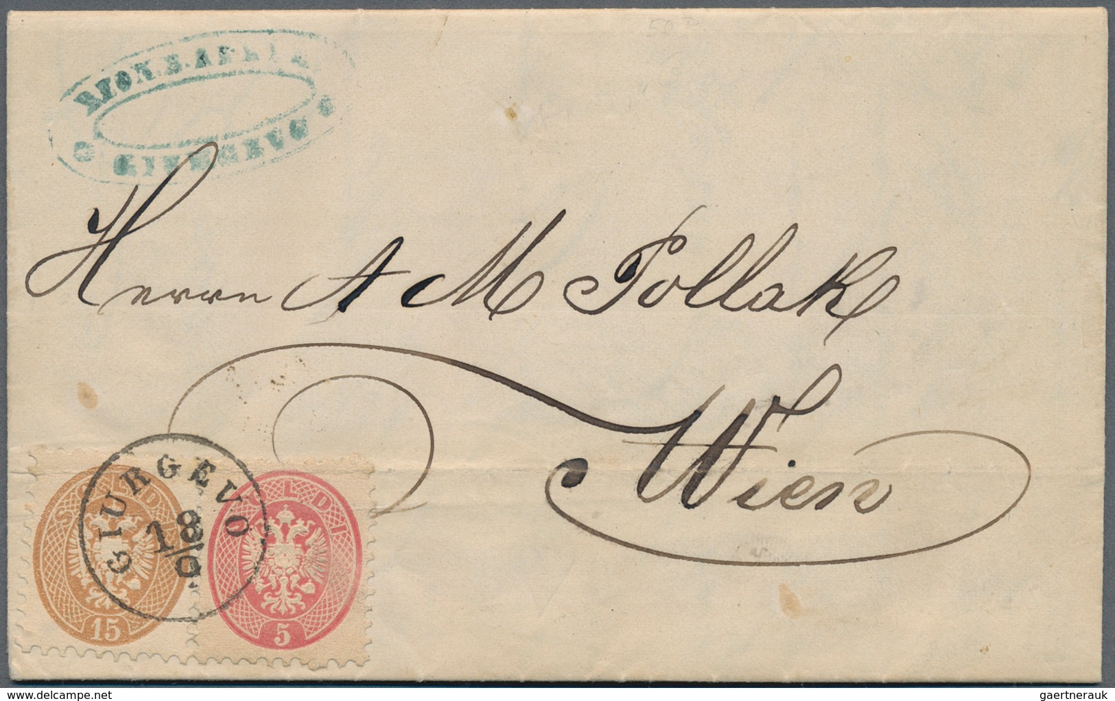 15624 Österreichische Post In Der Levante: 1863/1864, VORLÄUFER: Lombardei-Venetien Doppeladler In Soldi-W - Levante-Marken