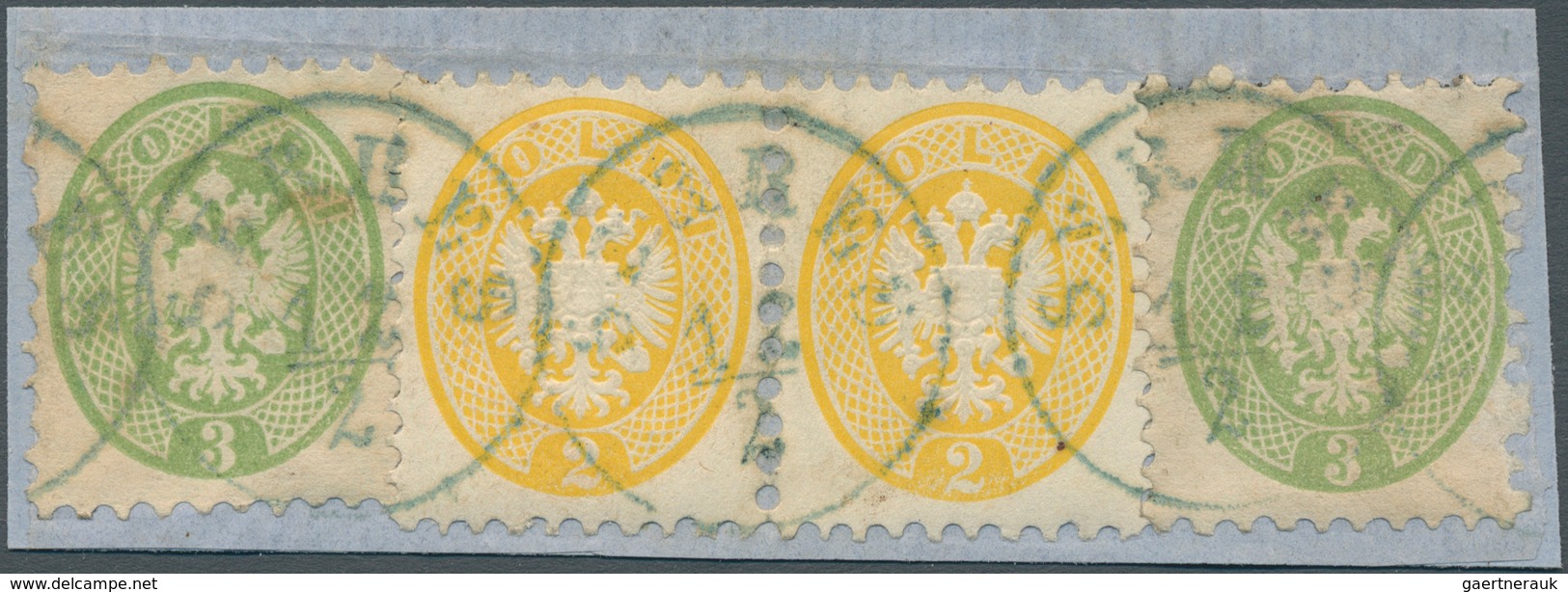 15626 Österreichische Post In Der Levante: 1864, 2 So. Gelb Im Waagerechten Paar Und Zwei Einzelwerte 3 So - Levant Autrichien