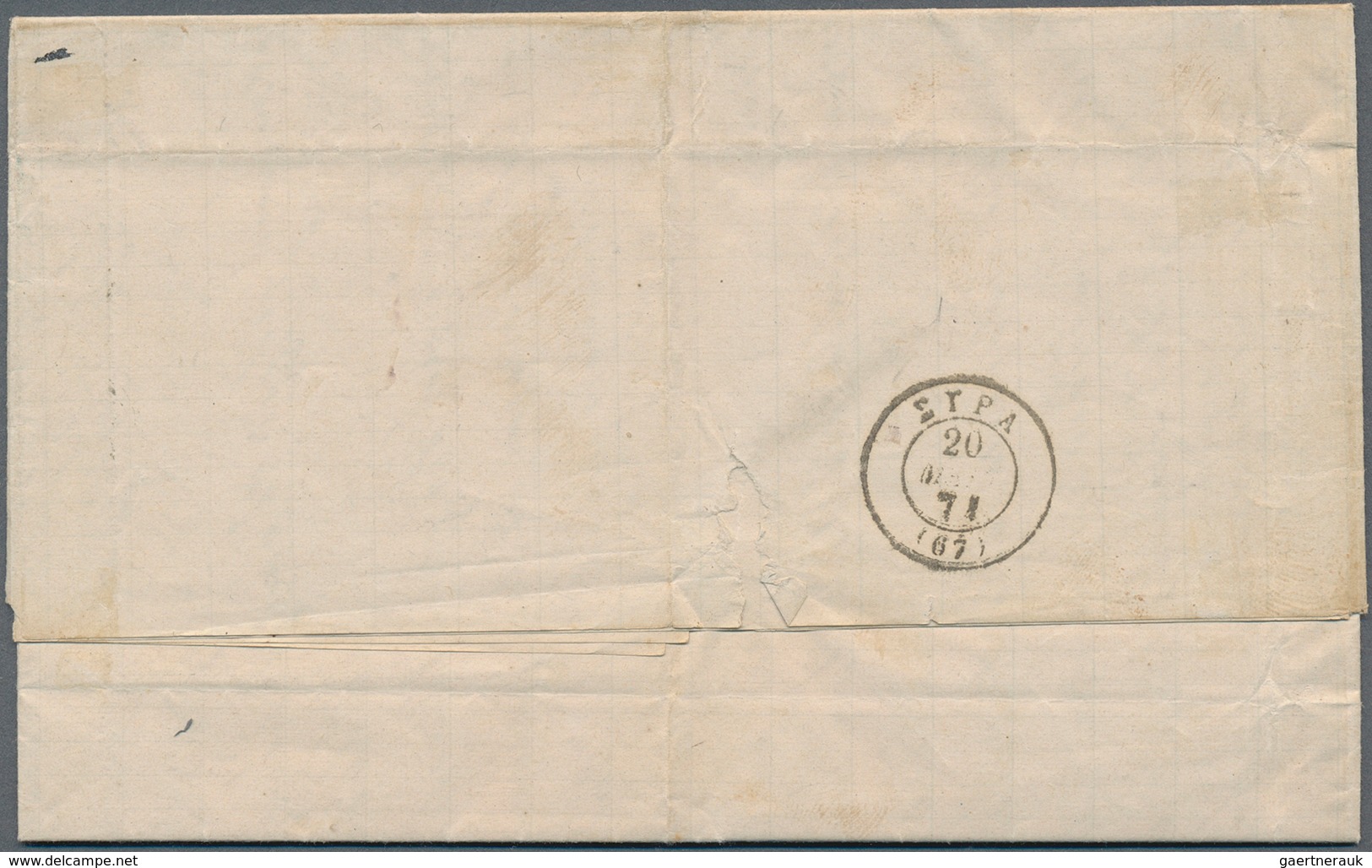 15636 Österreichische Post In Der Levante: 1868, 10 Kr. Blau Mit L2 "CANEA 20.MAR.(74)" Auf Kpl. Faltbrief - Levant Autrichien