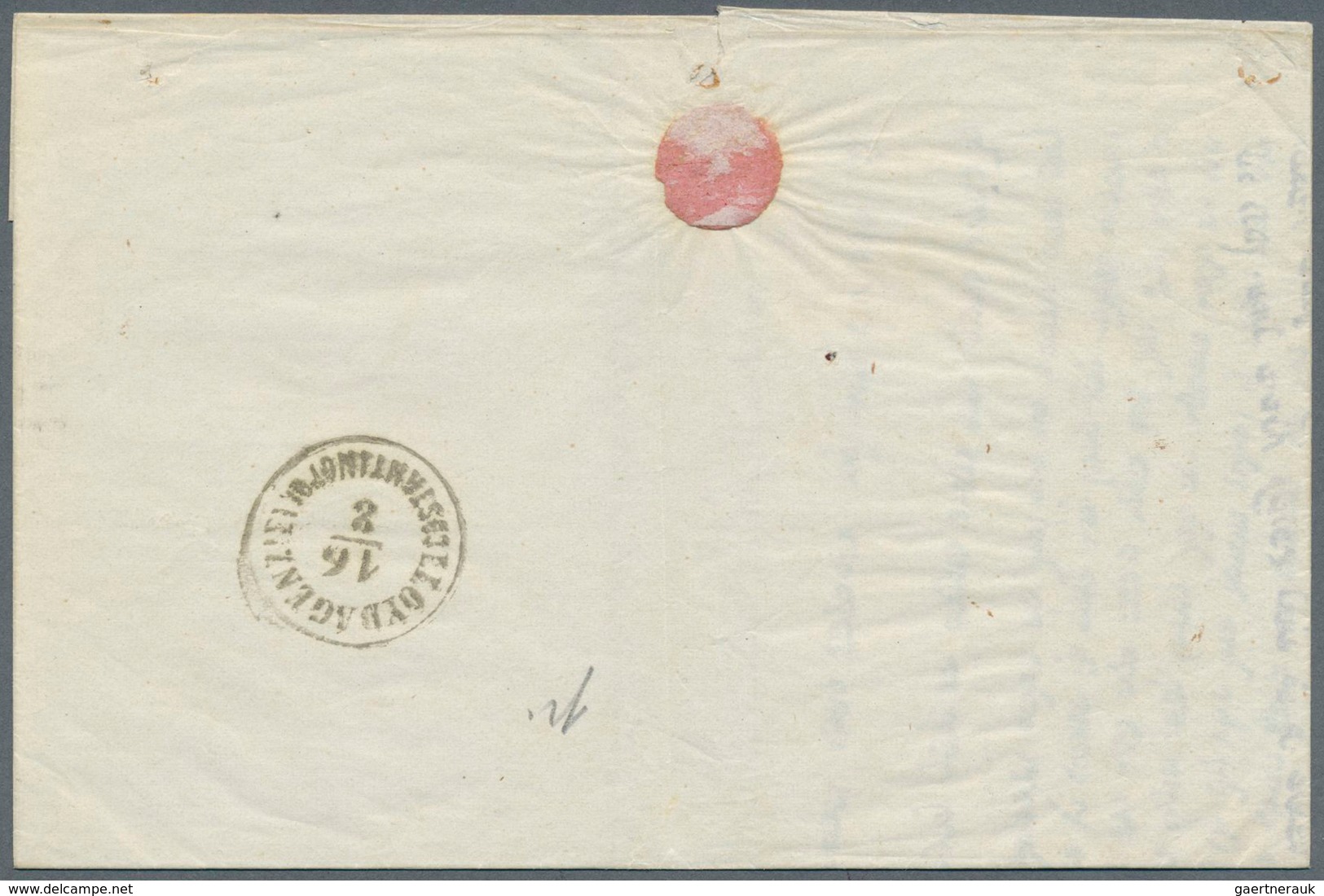 15637 Österreichische Post In Der Levante: 1867, 10 Soldi Blau, EF Auf Faltbrief Mit Violettschwarzem K1 B - Levant Autrichien