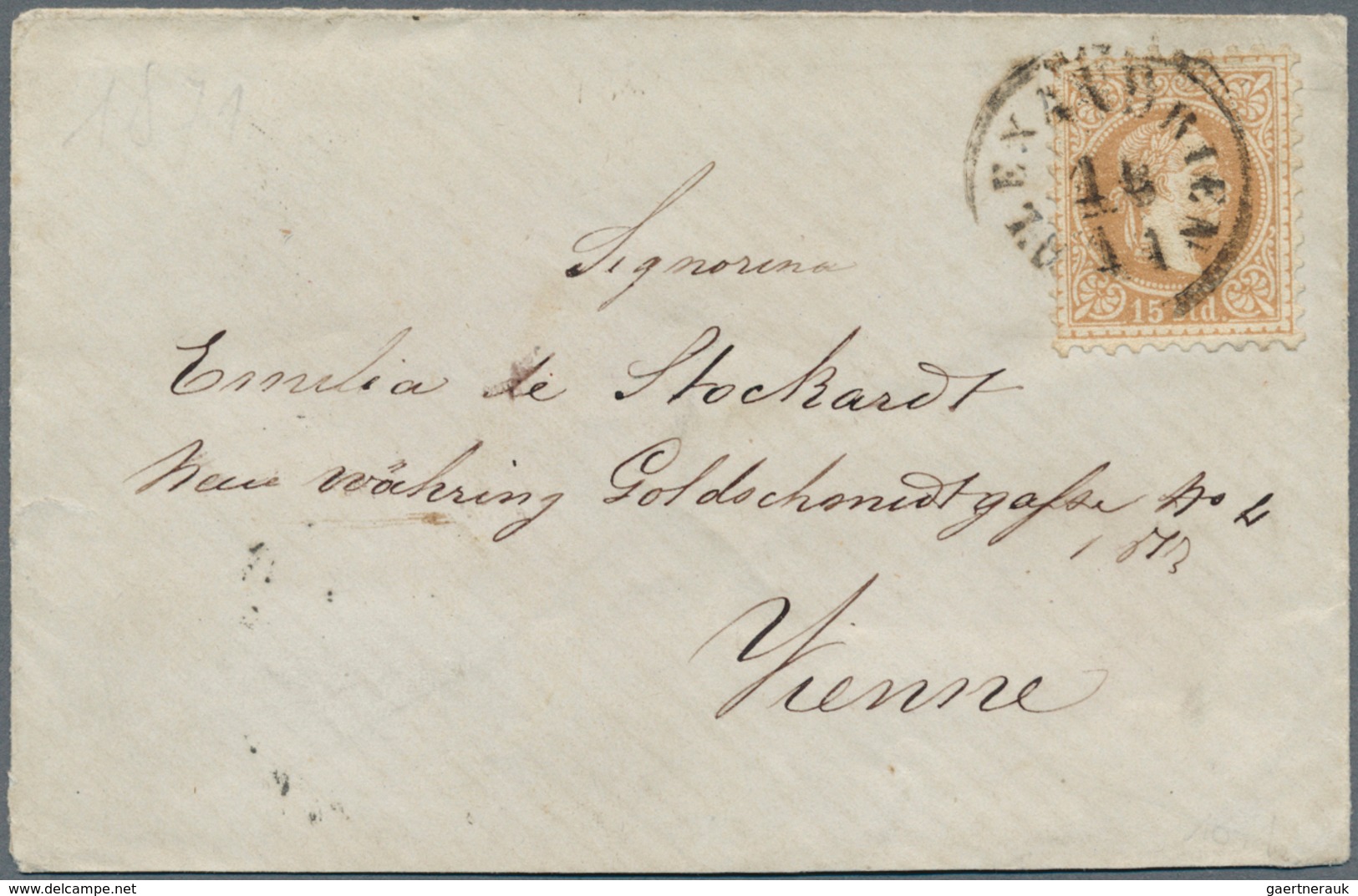 15643 Österreichische Post In Der Levante: 1870/1875, 15 So Hellbraun, EF Auf Kleinem Briefchen Mit K1 ALE - Levante-Marken