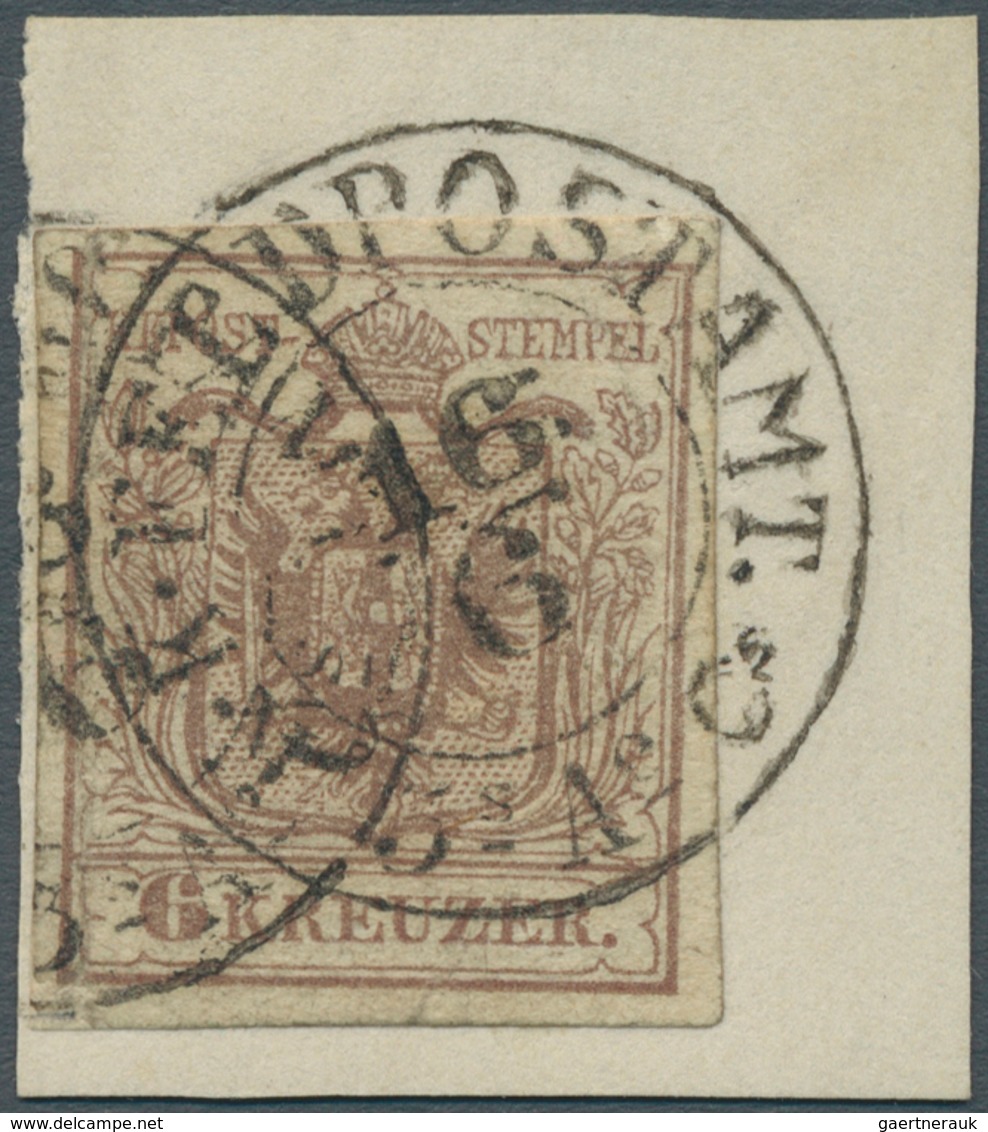 15664 Österreichisch-Ungarische Feldpost - Rumänien: 1854, 6 Kr. Brown, Good Margins All Around, Tied By C - Autres & Non Classés