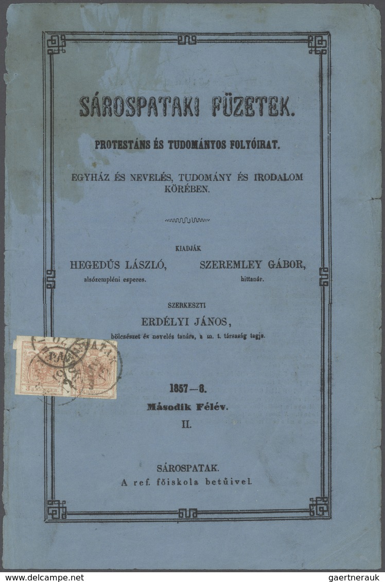 15669 Österreich - Verwendung In Ungarn: 1857, 3 Kr. Rot Maschinenpapier Waagr. Paar Auf Zeitungs-Vorderse - Sonstige & Ohne Zuordnung