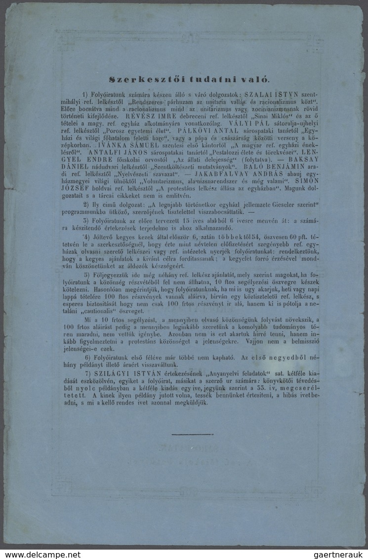 15669 Österreich - Verwendung In Ungarn: 1857, 3 Kr. Rot Maschinenpapier Waagr. Paar Auf Zeitungs-Vorderse - Sonstige & Ohne Zuordnung