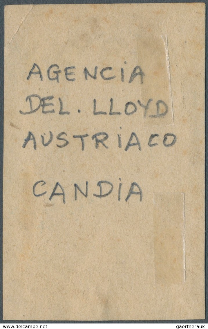 15674 Österreich - Schiffspost: "AGENZIA DEL LLYOD AUSTRIACO Canea", Klar Auf Briefstück Mit Türkischer St - Autres & Non Classés