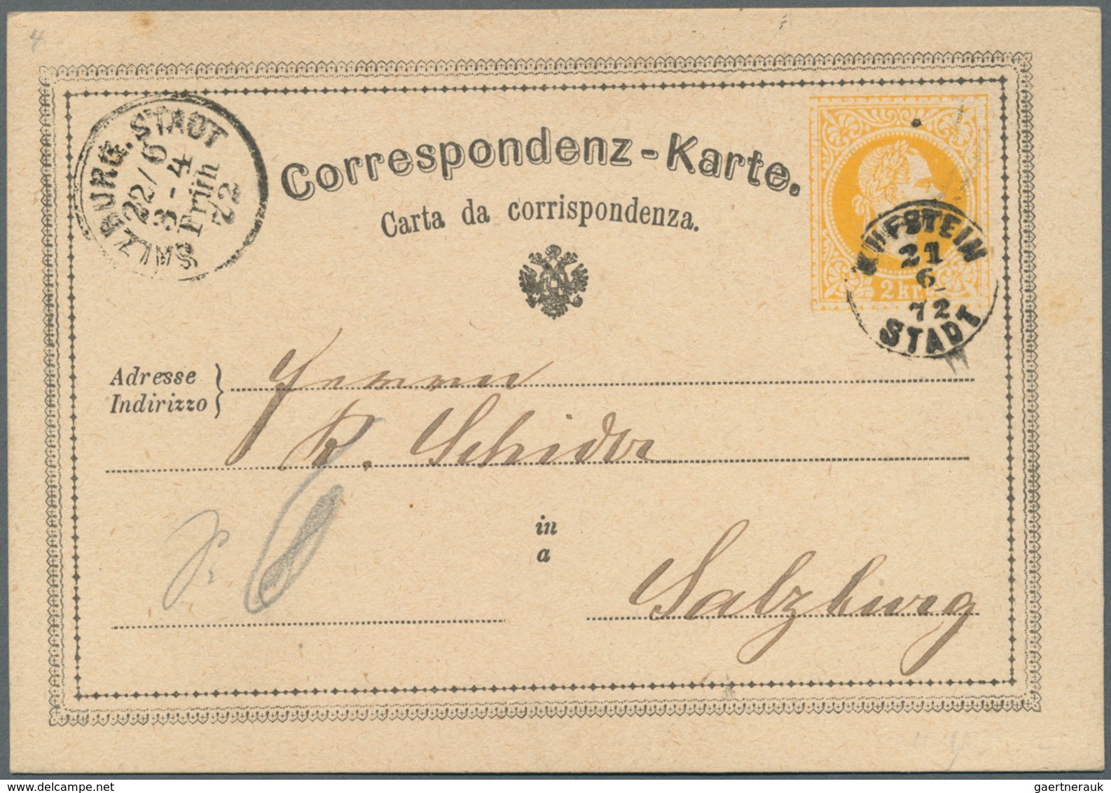 15680 Österreich - Ganzsachen: 1870/1876, 13 Correspondenz-Karten 2 Kr. Gelb Mit Teils Unterschiedl. Typen - Sonstige & Ohne Zuordnung