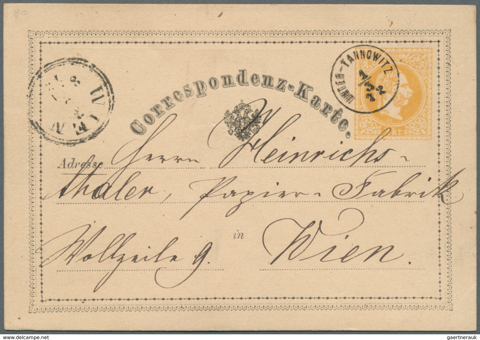 15680 Österreich - Ganzsachen: 1870/1876, 13 Correspondenz-Karten 2 Kr. Gelb Mit Teils Unterschiedl. Typen - Autres & Non Classés
