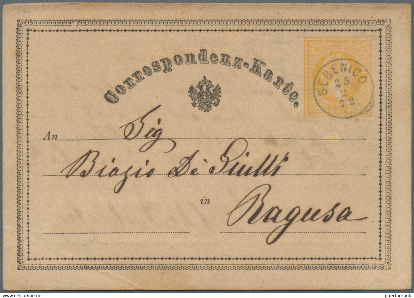 15680 Österreich - Ganzsachen: 1870/1876, 13 Correspondenz-Karten 2 Kr. gelb mit teils unterschiedl. Typen