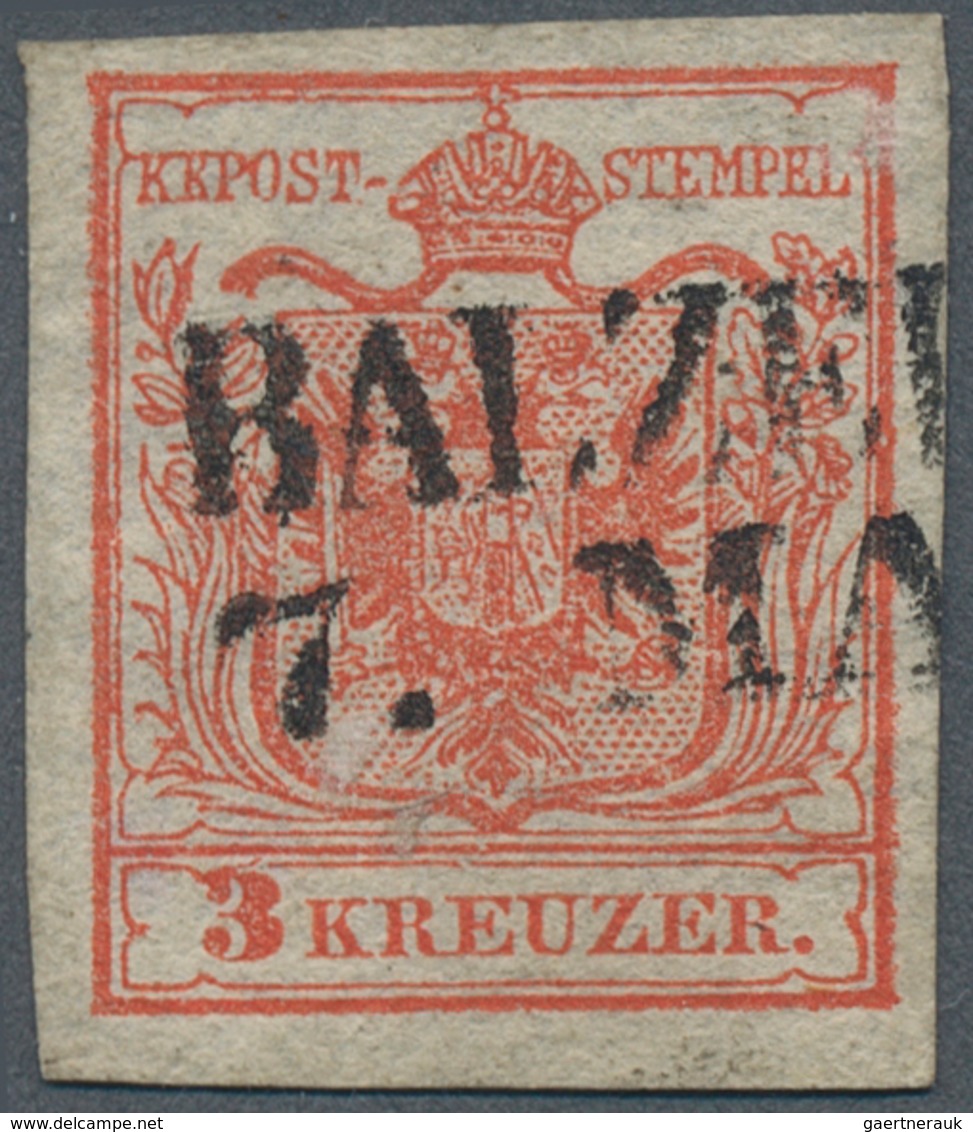 15706 Österreich - Stempel: BALZERS (Liechtenstein): 1850, 3 Kr. Rot HP Allseits Voll- Bis Breitrandig Mit - Machines à Affranchir (EMA)