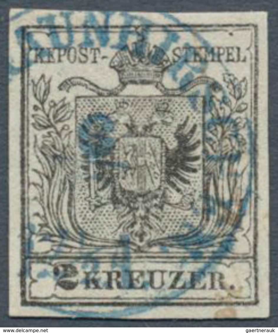 15707 Österreich - Stempel: 1850, Wappen 2 Kr. Grauschwarz, Voll- Bist Breitrandig Geschnittenes Exemplar - Maschinenstempel (EMA)