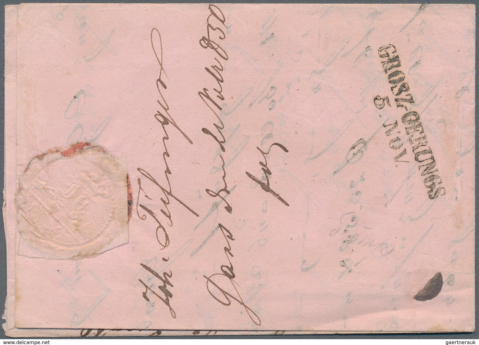 15715 Österreich - Stempel: GARS (Niederösterr.): 1850, 3 Kr. Rot HP Allseits Voll- Bis Breitrandig Auf Un - Machines à Affranchir (EMA)