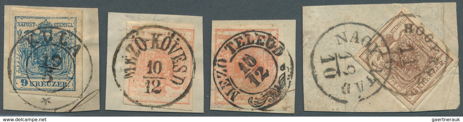 15724 Österreich - Stempel: 1850, "KULA" K2, "MEZÖ-KÖVESD" K1, "MEZÖ TELEGD" K2 Und "NAGY ATAD"/"HOGYESZ" - Machines à Affranchir (EMA)