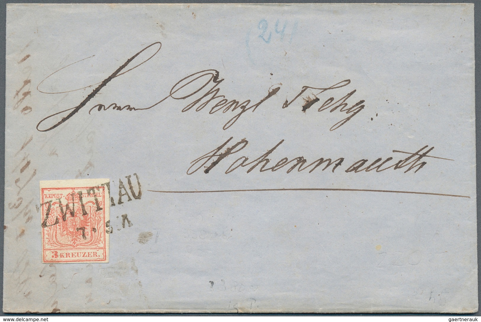 15726 Österreich - Stempel: MÄHREN: 1851/55, Vier Faltbriefe Mit Einzelfrankaturen 3 Kr. Rot Oder 9 Kr. Bl - Machines à Affranchir (EMA)