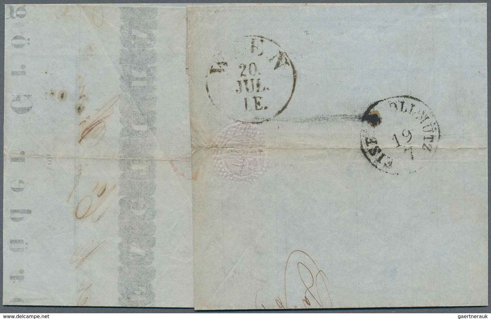 15726 Österreich - Stempel: MÄHREN: 1851/55, vier Faltbriefe mit Einzelfrankaturen 3 Kr. rot oder 9 Kr. bl
