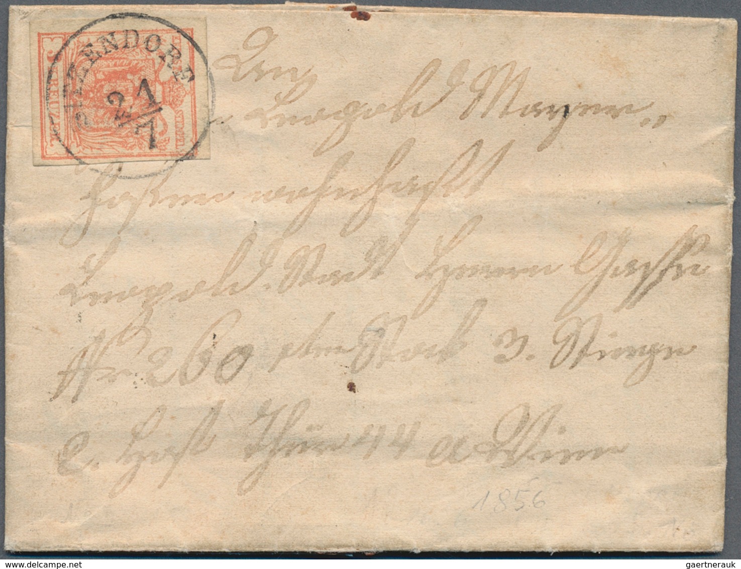 15745 Österreich - Stempel: SITZENDORF (Niederösterr.): 1850, 3 Kr. Rot MP Type III Allseits Gut Gerandet - Maschinenstempel (EMA)