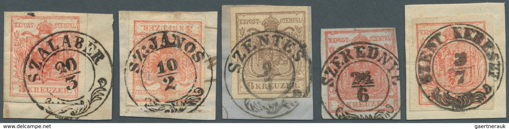 15750 Österreich - Stempel: 1850, "SZALABER", "SZ:JANOS", "SZENTES", "SZEREDNYE" Und "SZENT KERESZT" Je Zi - Maschinenstempel (EMA)