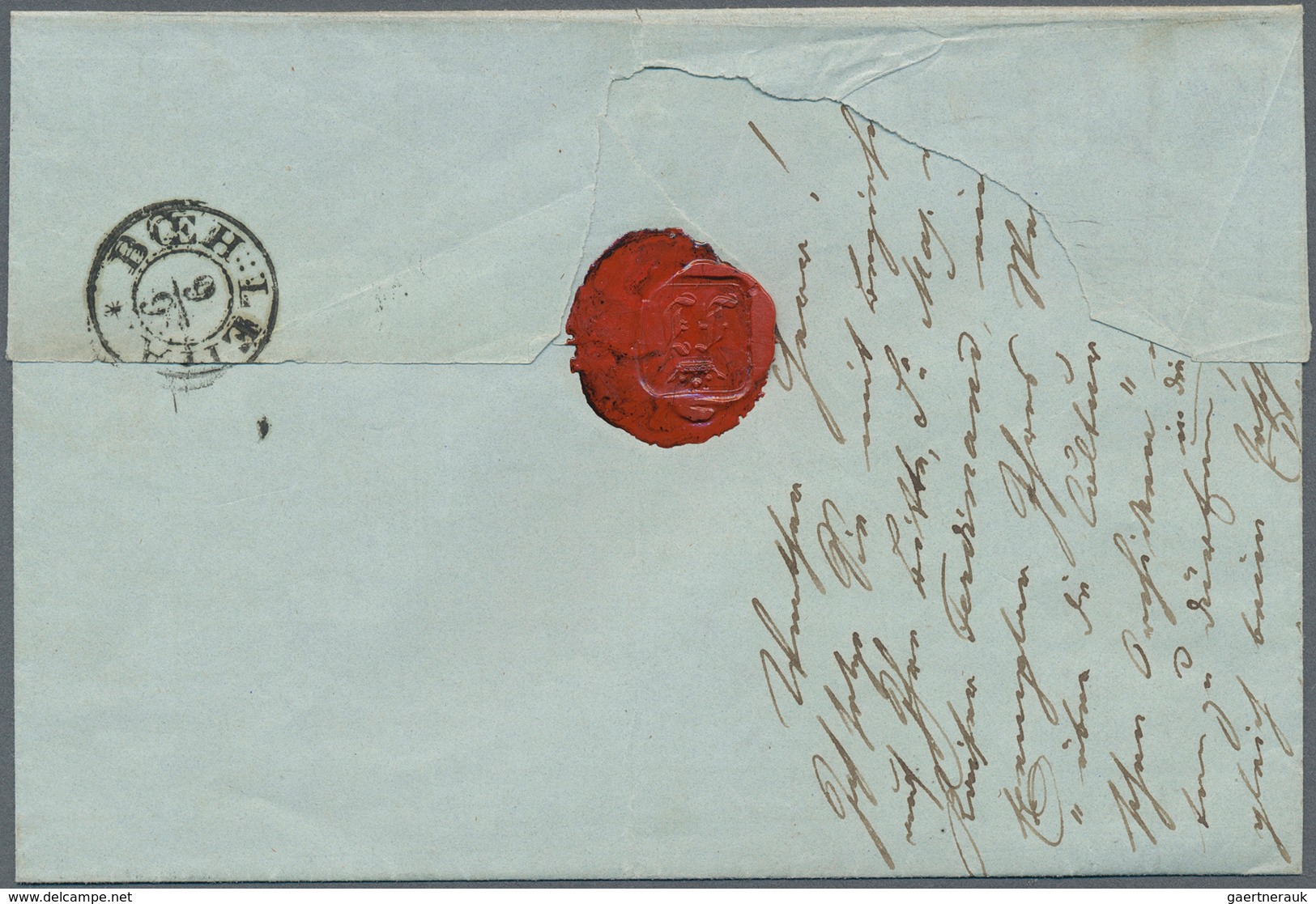 15753 Österreich - Stempel: TETSCHEN (Böhmen): 1850, 3 Kr. Rot HP Allseits Gut Gerandet Auf Faltbrief Mit - Maschinenstempel (EMA)