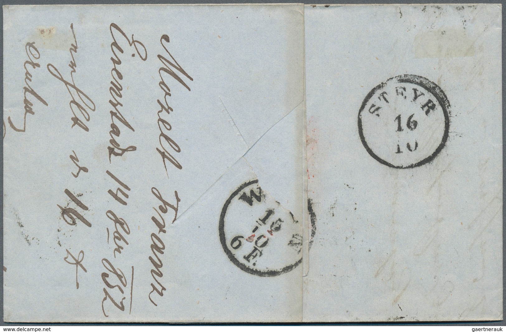 15755 Österreich - Stempel: UNGARN: 1852/58, Drei Faltbriefe Mit Einzelfrankaturen 3 Kr. Rot Oder 9 Kr. Bl - Maschinenstempel (EMA)