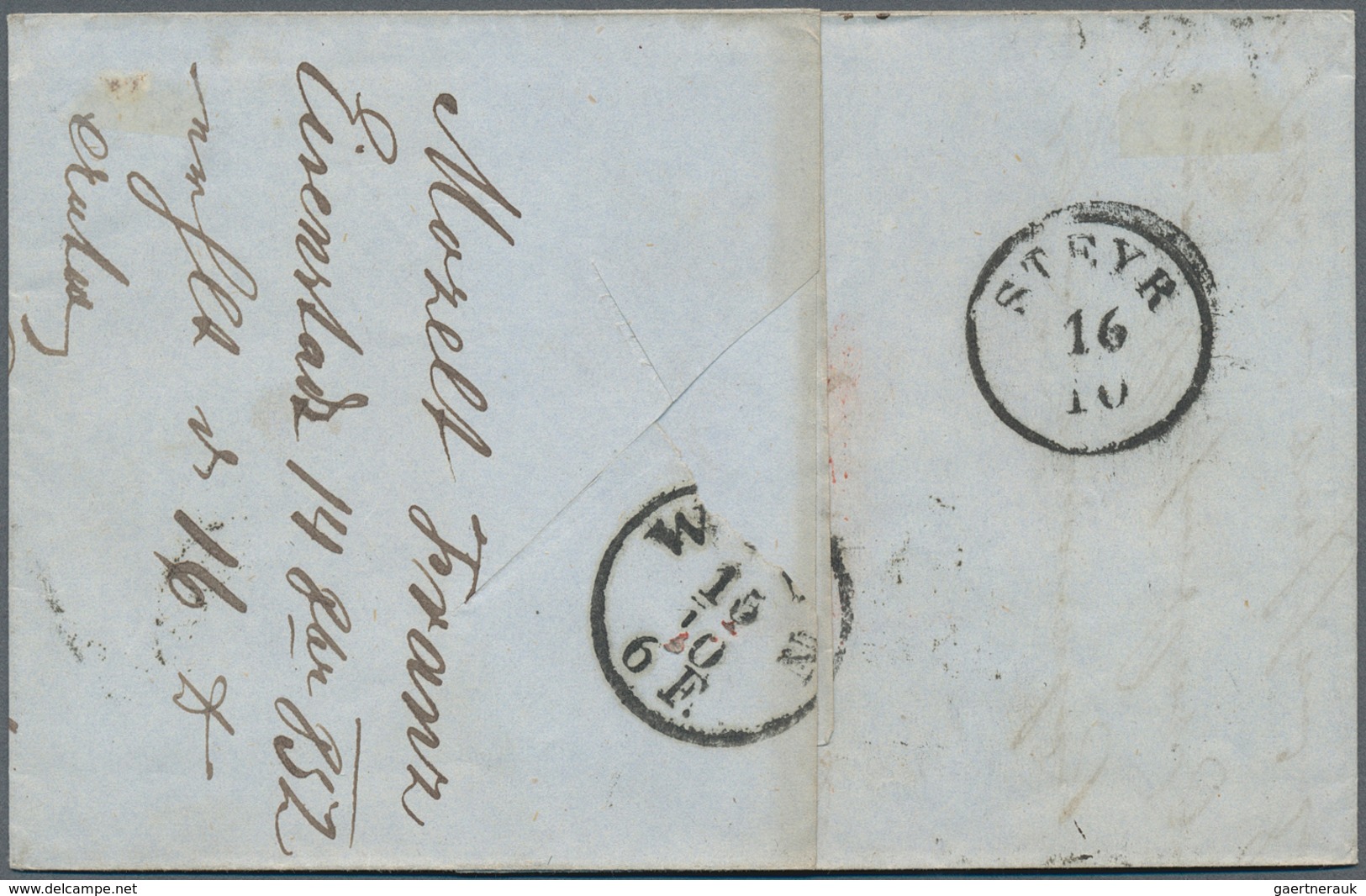 15755 Österreich - Stempel: UNGARN: 1852/58, Drei Faltbriefe Mit Einzelfrankaturen 3 Kr. Rot Oder 9 Kr. Bl - Machines à Affranchir (EMA)