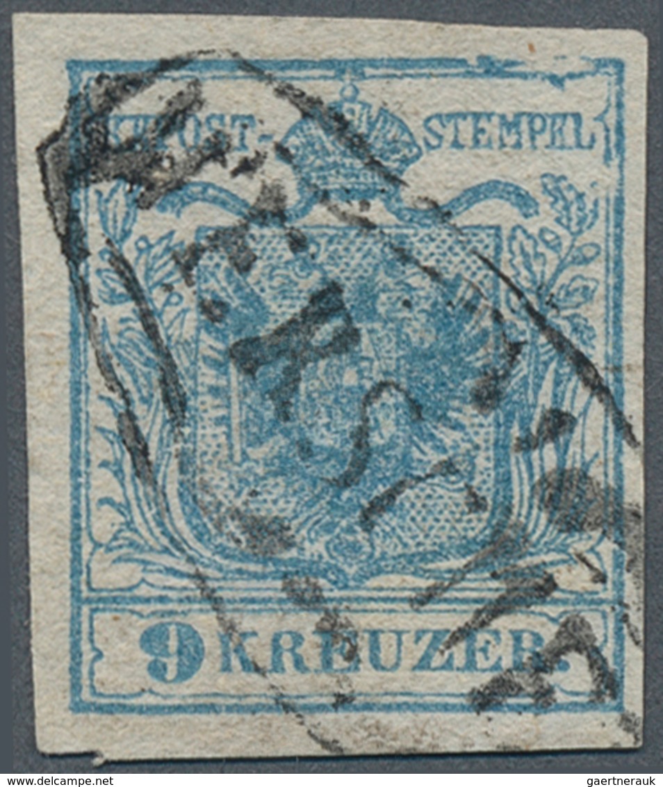 15757 Österreich - Stempel: VERSCHETZ (Temeser Banat): 1850, 9 Kr. Hellblau HP Type I Allseits Voll- Bis B - Maschinenstempel (EMA)