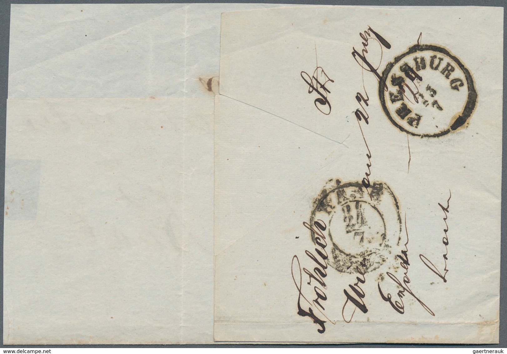 15763 Österreich - Stempel: WIEN: 1851/58, acht Faltbriefe bzw. -hüllen alle mit Einzelfrankaturen 9 Kr. b