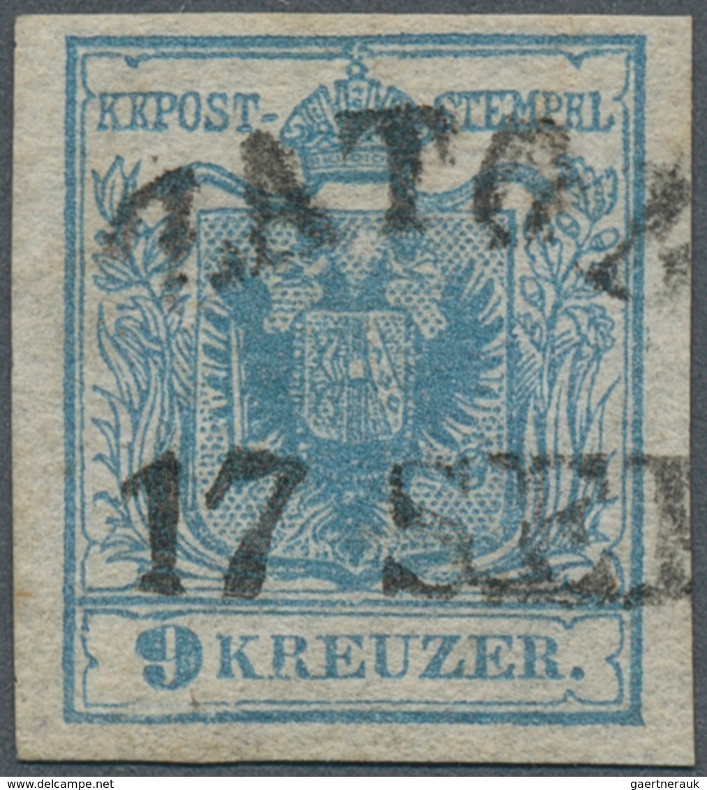 15767 Österreich - Stempel: ZATOR (Galizien): 1850, 9 Kr. Hellblau HP Type I Allseits Voll- Bis Breitrandi - Maschinenstempel (EMA)