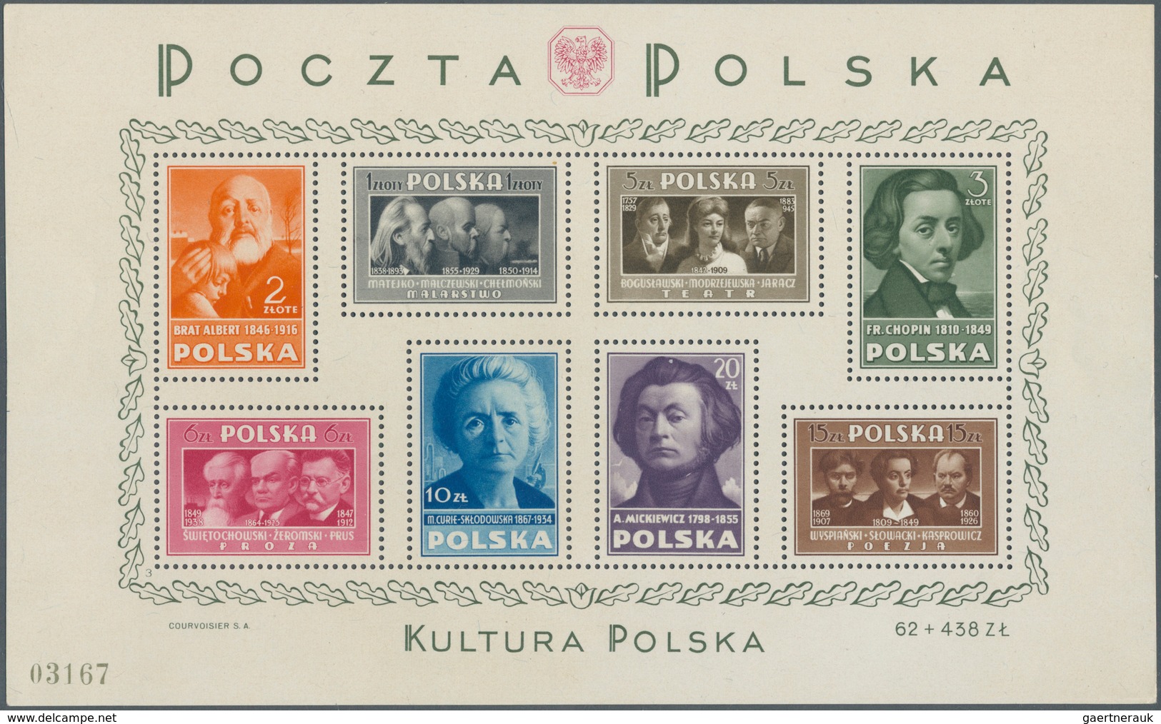 15806 Polen: 1948 Two Souvenir-sheets "Polish Culture" And "160 Years USA-Constitution" Both Superb Mint N - Lettres & Documents