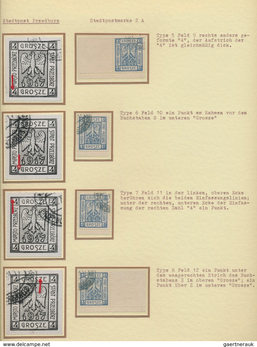 15813E Polen - Bestellpostanstalten: PRZEDBORZ 1917, 4gr. Blue Perforated, All Eight Types Complete, Neatly - Sonstige & Ohne Zuordnung