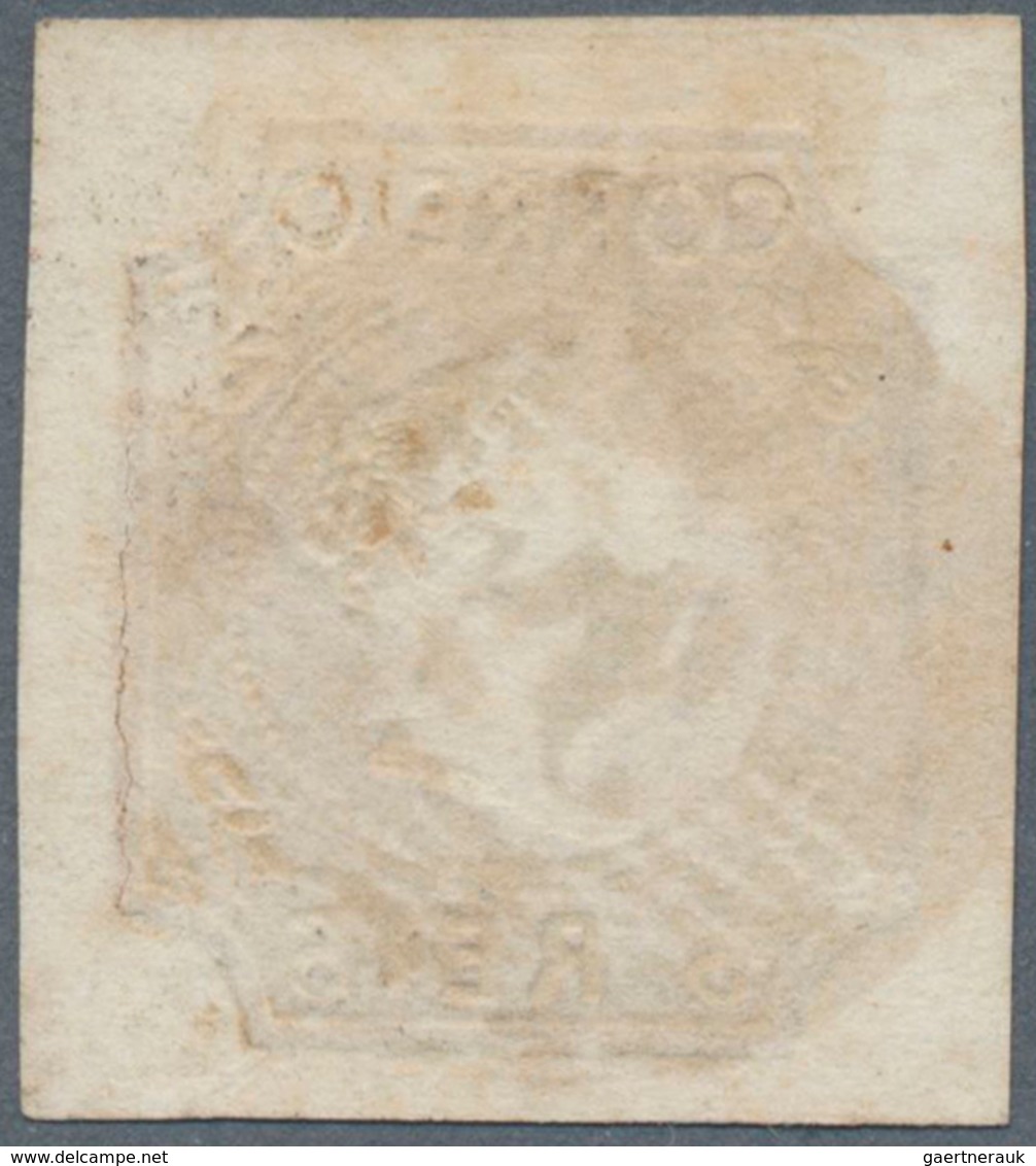 15821 Portugal: 1853, Stamp Queen Maria II. 5 R Light Brown, Huge Margins, Canceled "56", (Mi? 1.200, -). - Briefe U. Dokumente