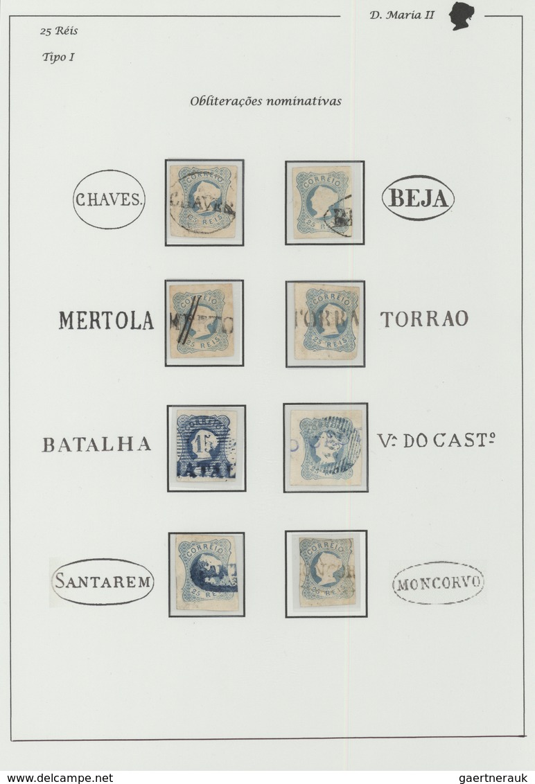15829 Portugal: 1853 - Eight 25 Rs Stamps, All Of Them With Different And Scarce Nominatives Cancelations. - Lettres & Documents
