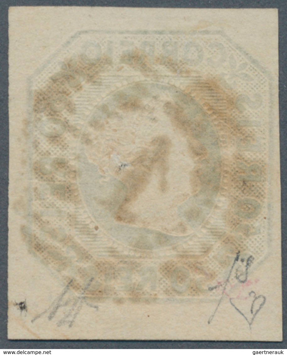 15847A Portugal: 1853, 50 R. Grün Gestempeltes Vollrandiges Exemplar, Mittig Gestempelt, Luxusstück, Sign. - Lettres & Documents