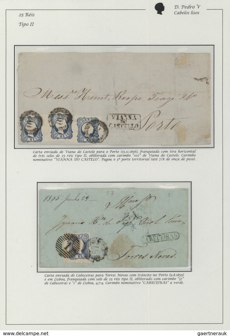 15869 Portugal: 1855-56 - 25 Rs. Two Letters, One Dated 15/11/1856 Send From Viana Do Castelo To Porto Wit - Lettres & Documents