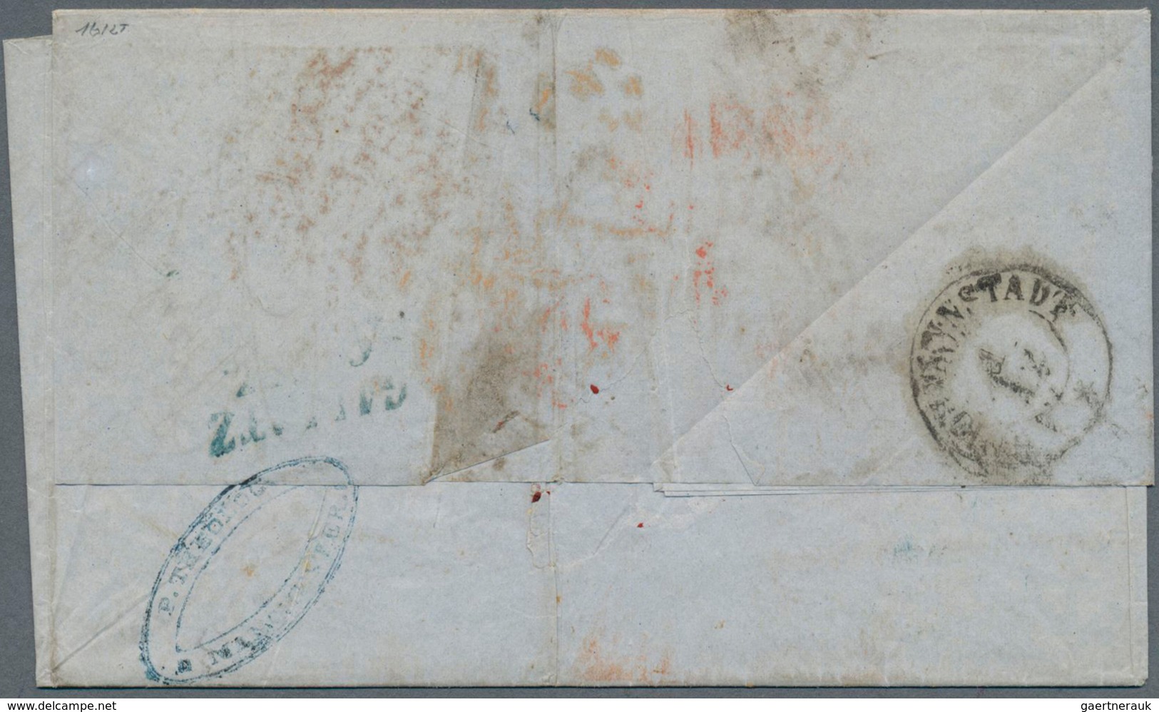 15902 Rumänien: 1855, INCOMING MAIL: Great Britain, Stampless Folded Letter Cover From MANCHESTER, NO.23 1 - Briefe U. Dokumente