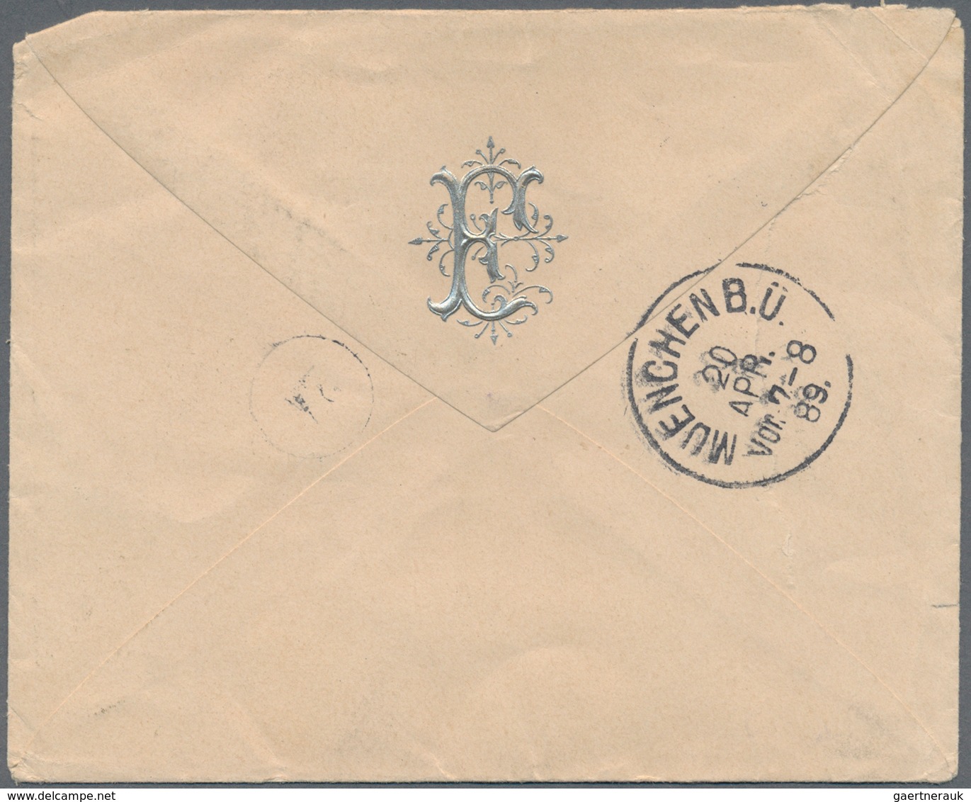 15908 Rumänien: 1889, Two 5 B. Green (one Stamp Corner Defect) 3 B. Violet And 15 B. Brown On Cover Tied B - Briefe U. Dokumente