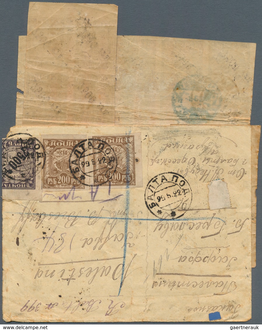 15943 Russland: 1922, 7500rbl. On 250rbl., Registered Cover From "BALTA 29.5.22" To Palestine, Bearing 121 - Ungebraucht